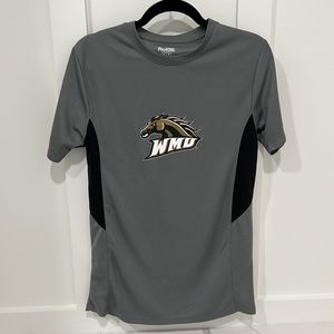 Western Michigan University WMU short sleeve shirt. Jersey material